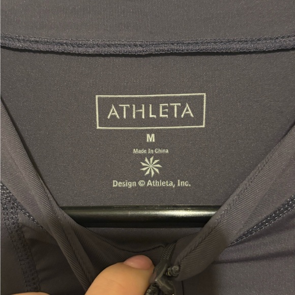 Athleta Long Sleeve Quarter Zip Athletic Dress Charcoal Tennis Golf Size M - Picture 2 of 6